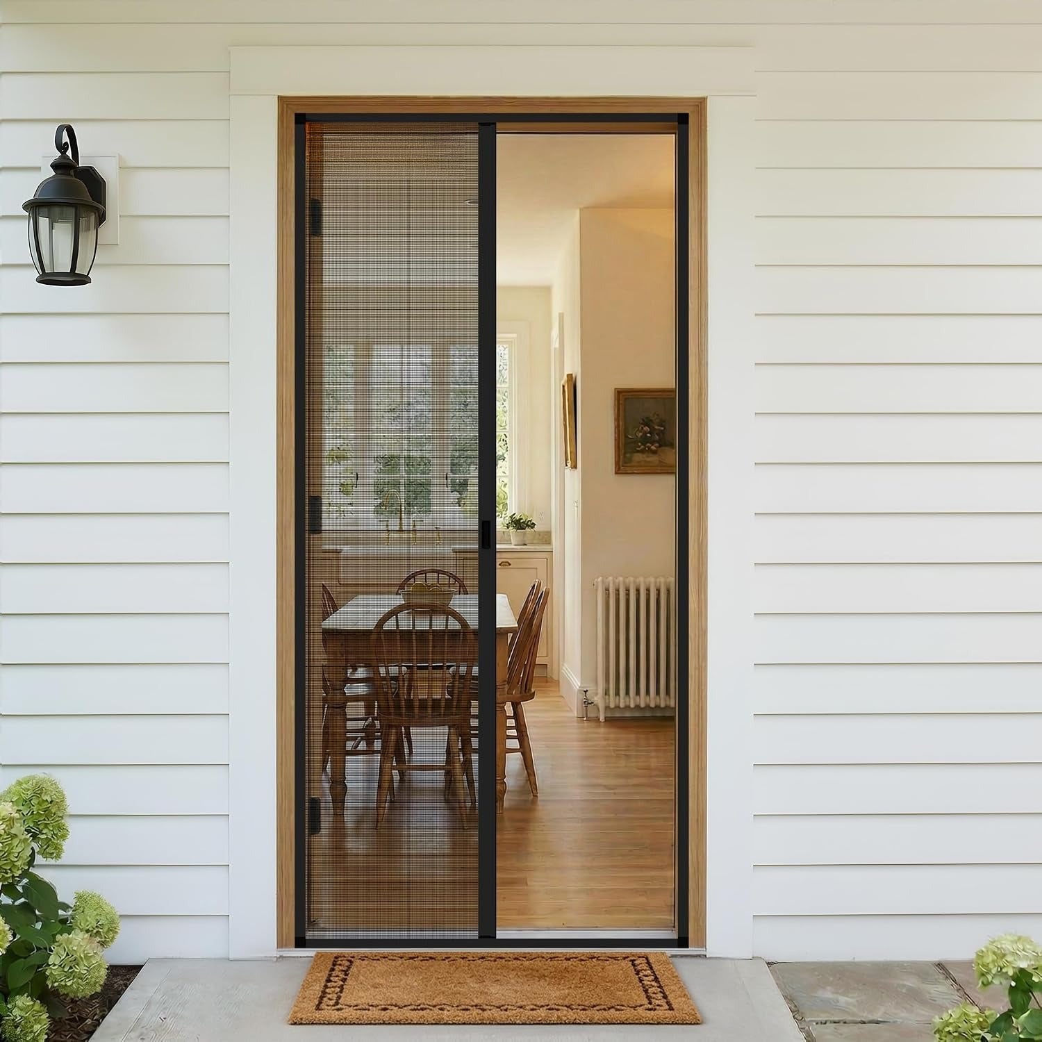 Black Foldable Invisible Screen Door