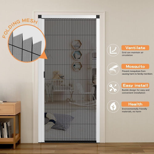 Black Aluminum Folding Screen Door