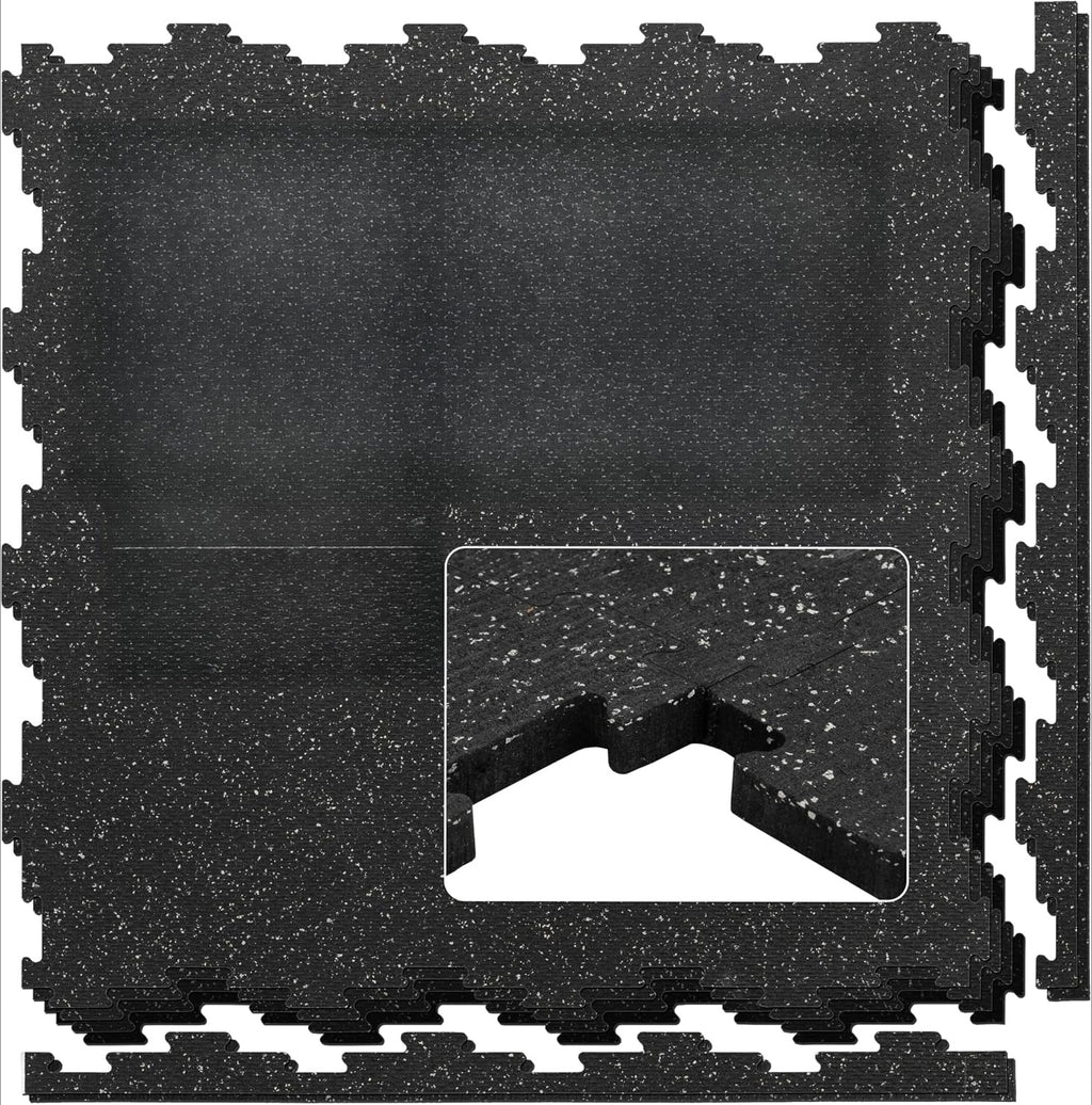 Gray Fleck Heavy Duty Gym Rubber Tiles