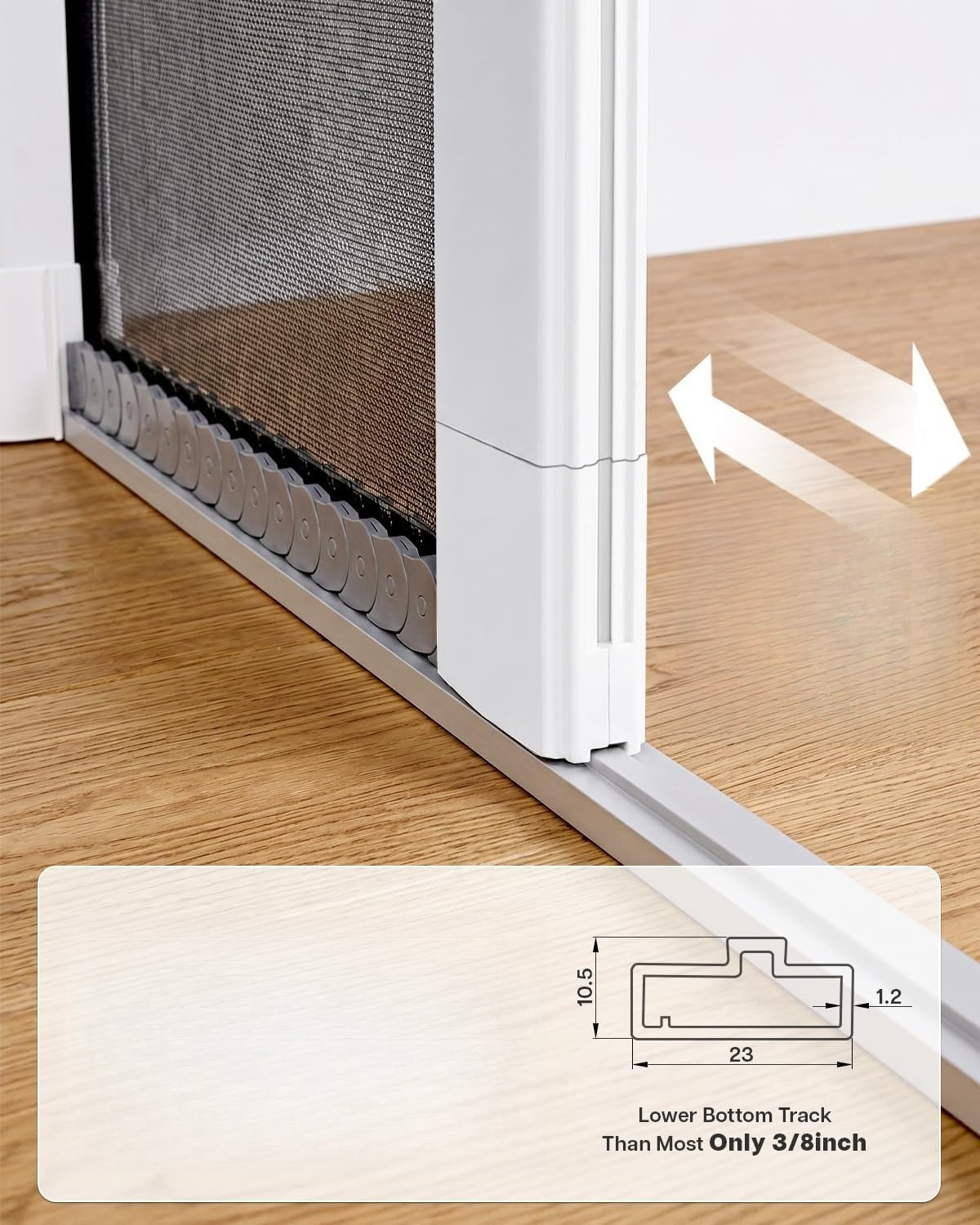 White Free Stop Sliding Screen Door