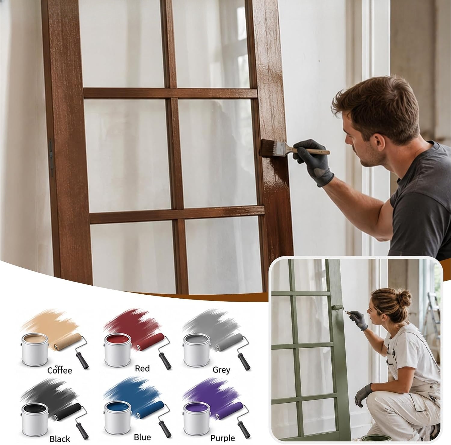 Ten Grid Glass DIY French Interior Door