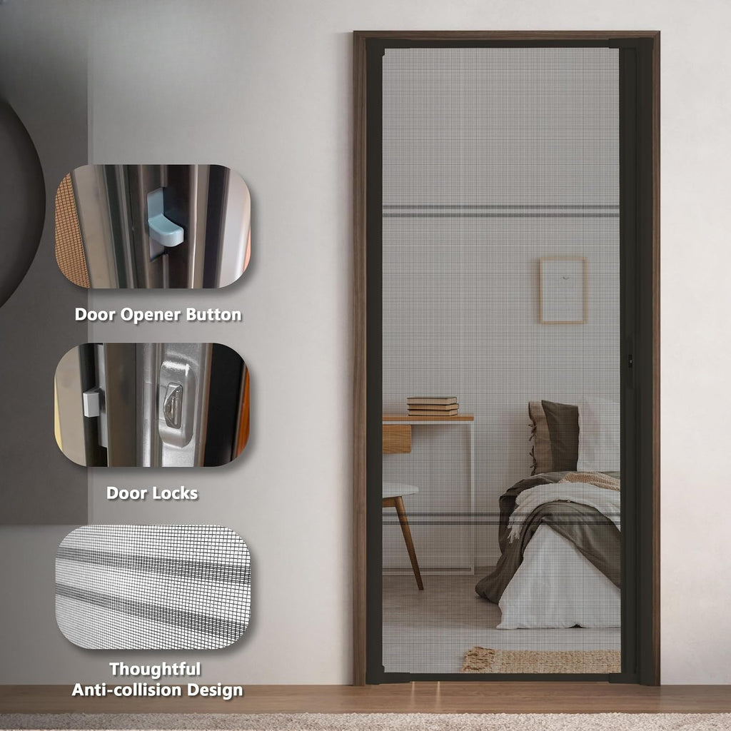 Brown Invisible Retractable Screen Door