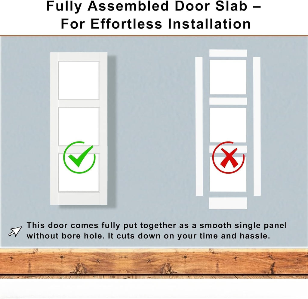 White 15-Lite Glass Pocket Door
